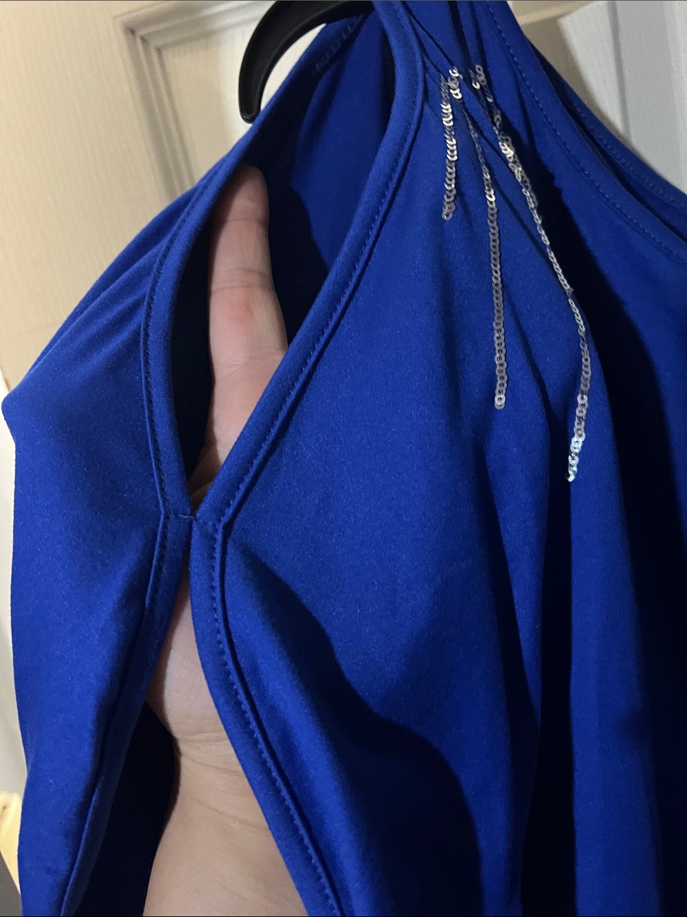 SHEIN Royal Blue Cold-Shoulder Tunic with Sequin Detail - Picture 4 of 4